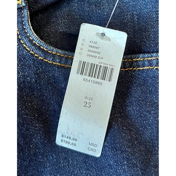 Pilcro and the Letterpress Dark Wash Straight Leg Blue Jeans, Size 25, NWT! $140 - Picture 13 of 13